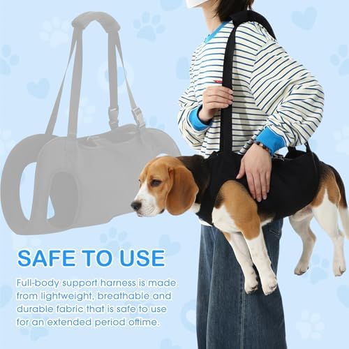 Shinylin Dog Carry Sling Emergency Backpack Dog Lift Harness, L