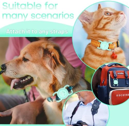 SANKALA Airtag Dog Collar Holder, Waterproof, Light Green, 1 Pack