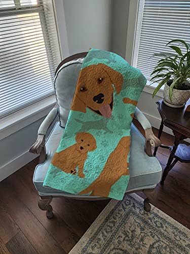 Caroline's Treasures MLM1009LQB Red Fox Labrador Retriever Quilted Blanket 50x60 Artwork Pattern Quilted Throw Blanket for Bed, Couch, Sofa, Soft and Lightweight