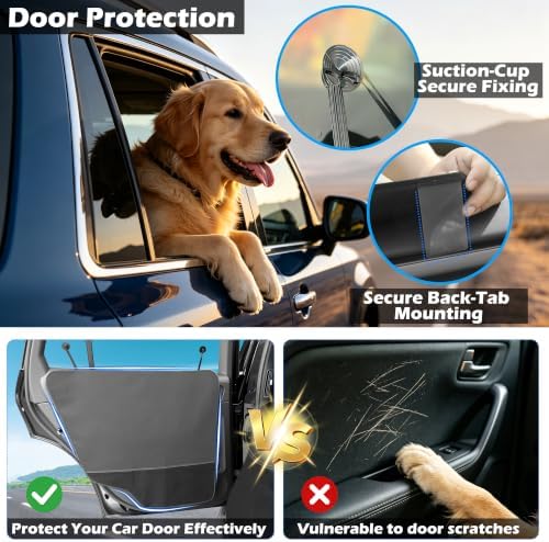 Dog Back Seat and Door Cover, Dog Covers for Cars Back Seat