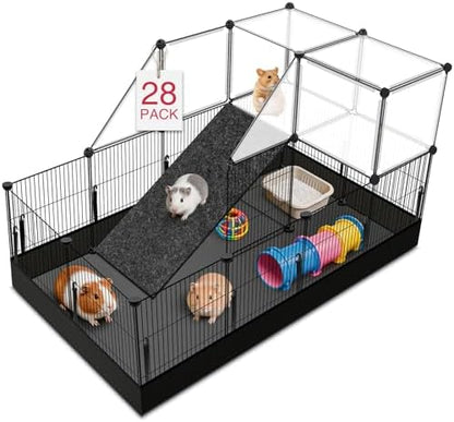 VISCOO 28 Panels Guinea Pig Cages, 48" x 24" x 28" Small Animal Playpen