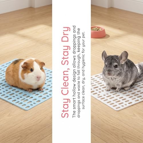 Lyellfe 12 Pack Plastic Rabbit Cage Mat with Snap Joint