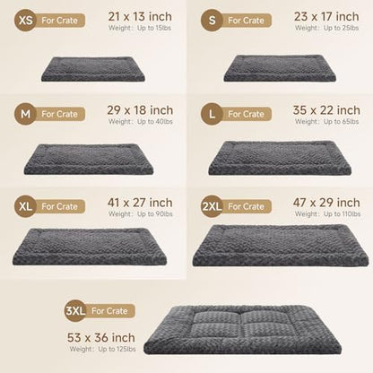 Exsnugy Washable Dog Bed Mat Large Size Fluffy Pet Crate Pad 53x36 XXL