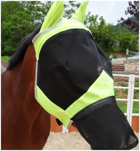 Horse Fly Mask for Horses with Ears and Nose Cover