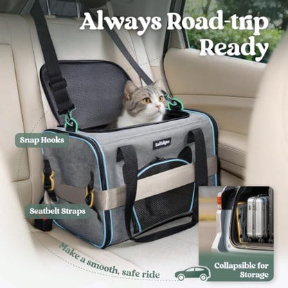 rabbitgoo Cat Carrier Soft with Safety Buckles, Sturdy Comfortable Pet Bag