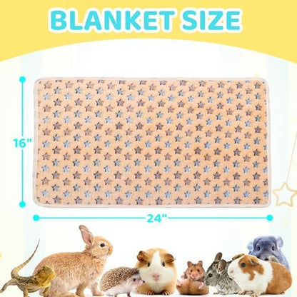 CUSOZWO Guinea Pig Bedding Mat 6 Pack, Soft Fleece Small Pet Blankets