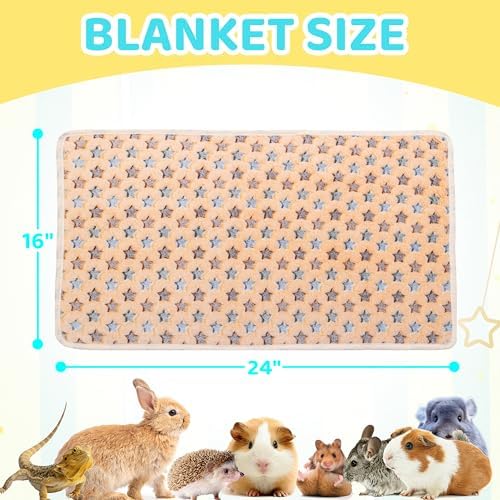 CUSOZWO Guinea Pig Bedding Mat 6 Pack, Soft Fleece Small Pet Blankets
