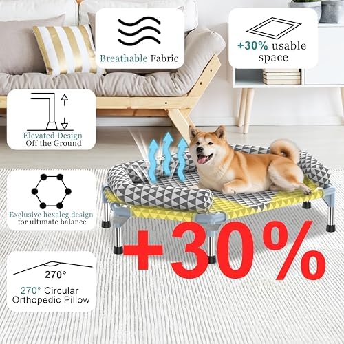 Kuntrust Orthopedic Dog Bed for Medium Dogs，U-Shaped Bolster ，Up to 100 lbs