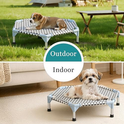 Kuntrust Elevated Outdoor Dog Bed (6 Sided Small, Triangle)
