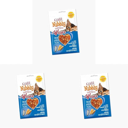 Catit Nibbly Wraps, Grain-Free Cat Treat, Chicken & Fish Recipe, 1.06 oz. (Pack of 3)