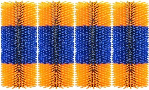 4PCS Livestock Scratch Brushes, Horse Scratcher Full Massage Brush Kit for Relieving Itching, Yellow