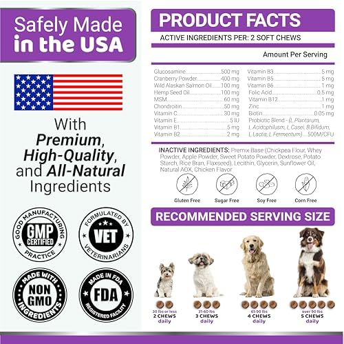 Dog Vitamins and Supplements - 170 Chews - Dog Multivitamin Chewable