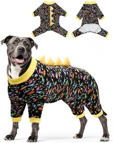 CuteBone Dinosaur Costume Dog Pajamas, Stretchy Spandex Crystal Velvet Sleepwear Coat for Small Dogs, Soft & Warm Pet Outfit Clothes for Cold Weather, Cozy Pullover Design COSP01XXL
