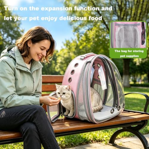 Expandable Pet Backpack 14"×15"×16.5" Cats Dogs Carrier Bag