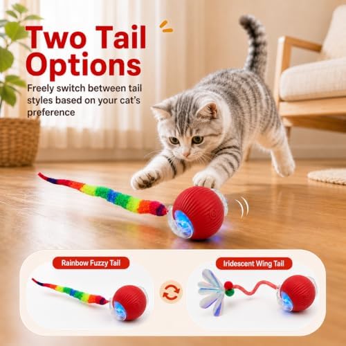 Interactive Cat Toy Ball, Smart Moving Pet Toy for Cats & Dogs