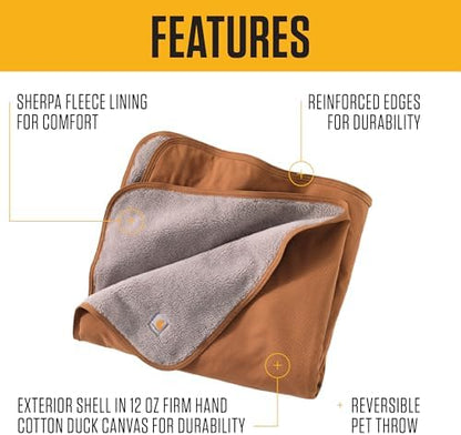 Carhartt Firm Duck Sherpa-Lined Dog Throw Carhartt Brown