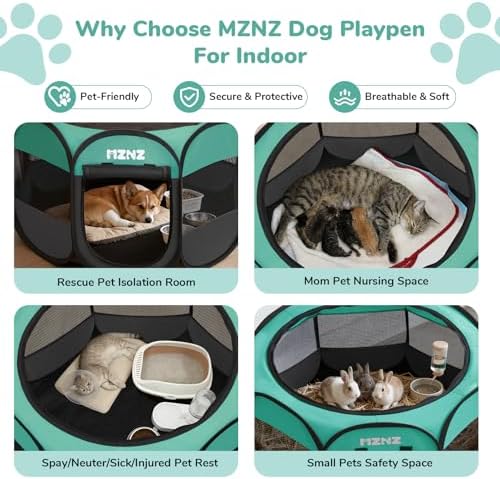 Dog Cat Small Animal Puppy Playpen Crate, Medium, Blue