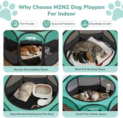 Dog Cat Small Animal Puppy Playpen Crate, Medium, Blue