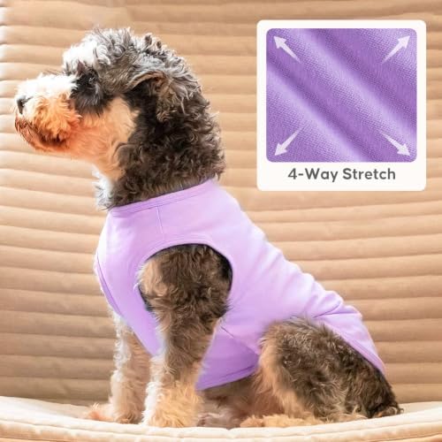KYEESE 2Pack Cotton Dog Shirt for Medium Large Dogs Soft Striped Tank Top