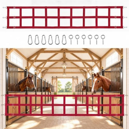 Zonon 8' x 20'' Adjustable Polyester Stall Guards for Horses, Red