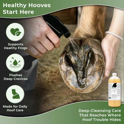 Pure Sole Hoof Cleanse Refill |Horse Hoof Cleaner |All Natural Thrush Treatment for Horses, Use for White Line, Abscess Treatment, Cracks, and Hoof Wall Separation - 32 oz Refill