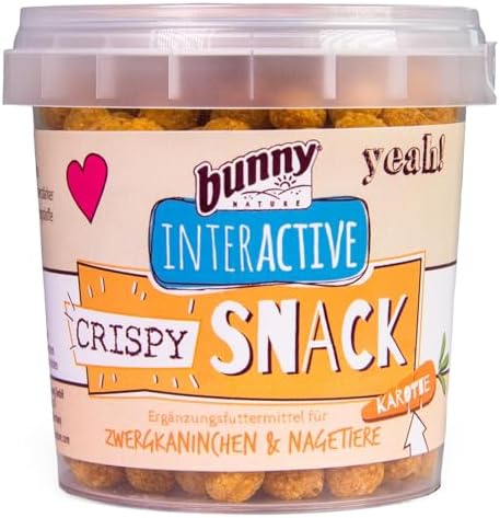 Bunny Nature Crispy Snack Carrot Treats for Small Animals – Natural, Crunchy Rabbit and Small Pet Snacks – Nutrient-Rich, Healthy Chew for Rabbits, Guinea Pigs, Hamsters, and Rodents