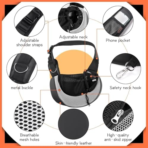 YUDODO Pet Sling Carrier for 5-9 lbs Small Dogs Cat Puppy Crossbody Carrier