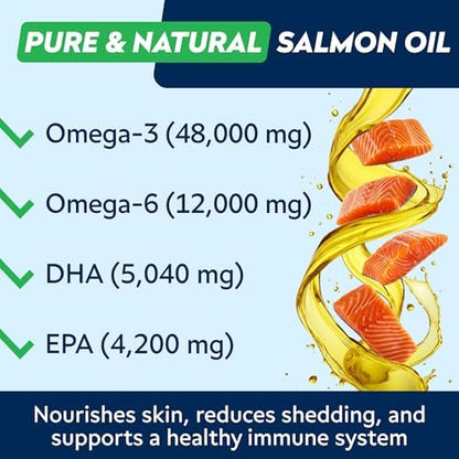 Omega 3 for Dogs - Fish Oil Skin & Coat Supplement, Itch & Allergy Support