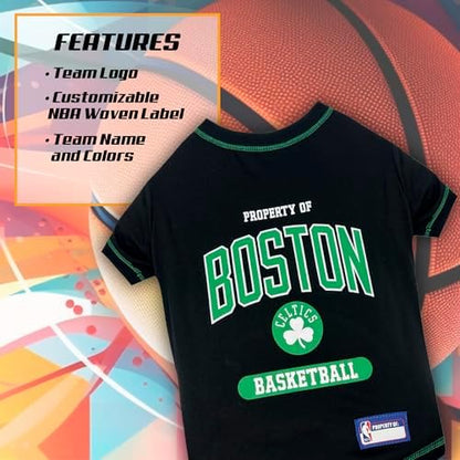 Pets First NBA Licensed Hoodies & T-shirt for Dogs & Cats, Boston Celtics, Large