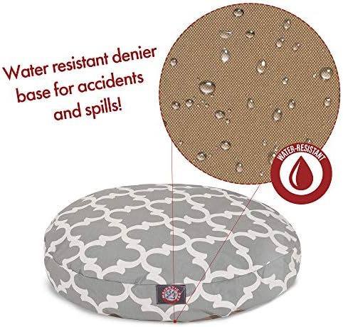 Gray Trellis Small Round Indoor Outdoor Pet Dog Bed With Removable Washable Cover By Majestic Pet Products