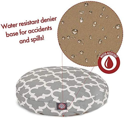 Gray Trellis Small Round Indoor Outdoor Pet Dog Bed With Removable Washable Cover By Majestic Pet Products