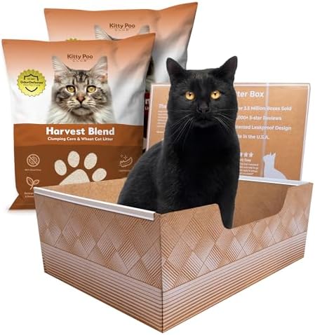 Kitty Poo Club Disposable Cat Litter Box 2-Pack with Corn & Wheat Litter