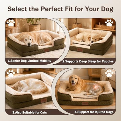 Orthopedic Memory Foam Dog Bed with Reusable Potty Pad