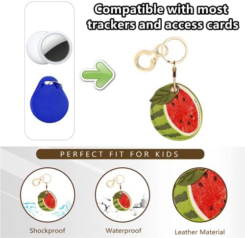 BORKUANA PU Leather Keychain Holder Protective Case Compatible with AirTag
