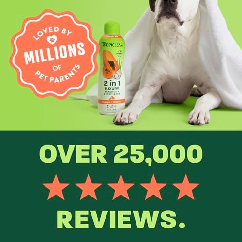 TropiClean 2in1 Dog Shampoo and Conditioner, 3X Longer Lasting Scent, 20oz