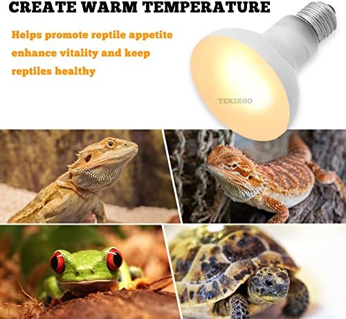 Heat Lamp Bulbs Reptile Basking Light Spot Daylight for Bearded Dragon,Lizard,Tortoise,Amphibian 75W(2 Pack)