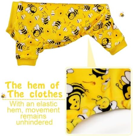 Paiaite Dog Pajamas Onesie: Comfortable Four-Legged Apparel for Small, Medium, & Large Dogs, Polyester Material for Comfort, Wrinkle Resistance, Moisture Wicking, Stretchiness Cute Bee Purple XS