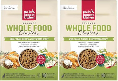 The Honest Kitchen Whole Food Clusters Whole Grain Chicken & Oat Dry Dog Food, 1 lb Bag (Pack of 2)