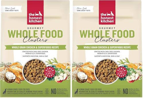 The Honest Kitchen Whole Food Clusters Whole Grain Chicken & Oat Dry Dog Food, 1 lb Bag (Pack of 2)