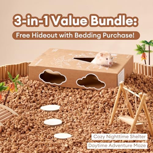 BUCATSTATE Cork Bedding 5L, Natural Hamster Bedding