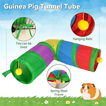 Rypet Guinea Pig Tunnels and Tubes 2-Way L-Type Collapsible for Small Pets