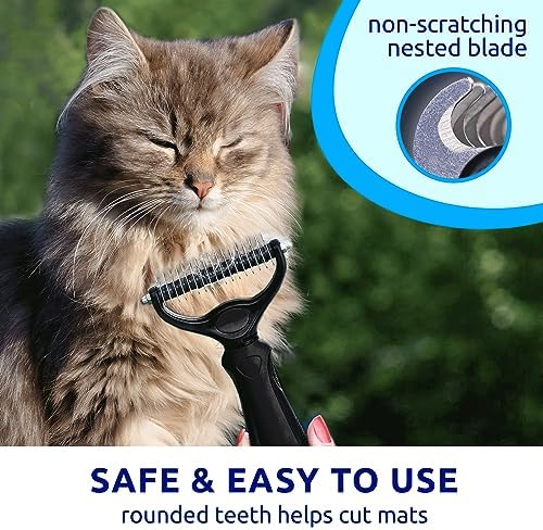 Pat Your Pet Deshedding Brush & Metal Comb Grooming Combo for Cats & Dogs