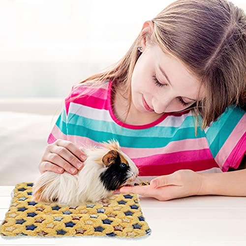 Jetec 4 Pcs Guinea Pig Bed Pads Cute Pattern, 10 x 11 Inch Plush Mat