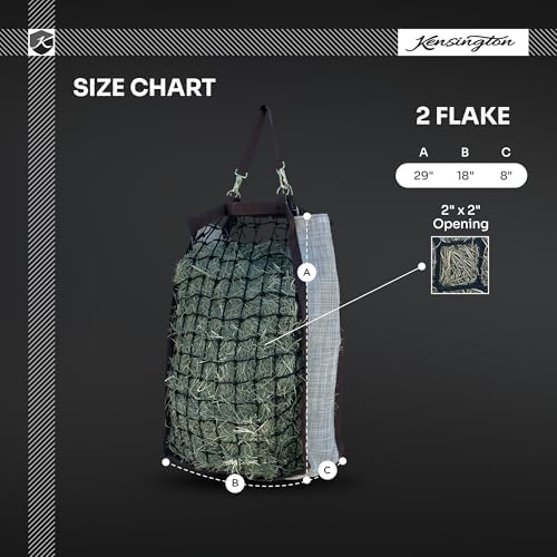 Kensington Slow Feed Mesh Net Feeder for Horses — Designed to Hold Two Large Flakes — Reuce Horse Feeding Anxiety and Behavioral Issues