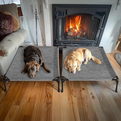 Veehoo 2 Pack Outdoor Elevated Dog Bed for Large Dogs, Cooling Raised Cots