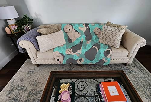 Caroline's Treasures MLM1034LQB Old English Sheepdog Quilted Blanket 50x60 Artwork Pattern Quilted Throw Blanket for Bed, Couch, Sofa, Soft and Lightweight