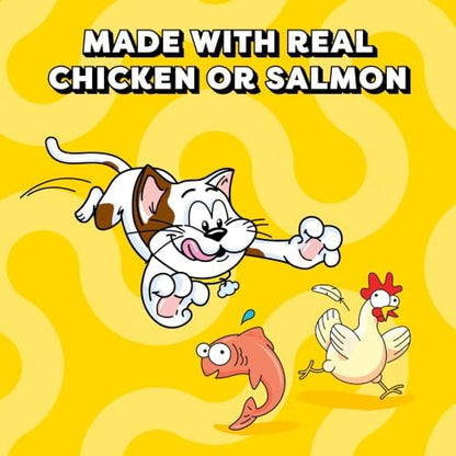 Temptations Creamy Puree Lickable Cat Treats, Chicken & Salmon, 16 Count