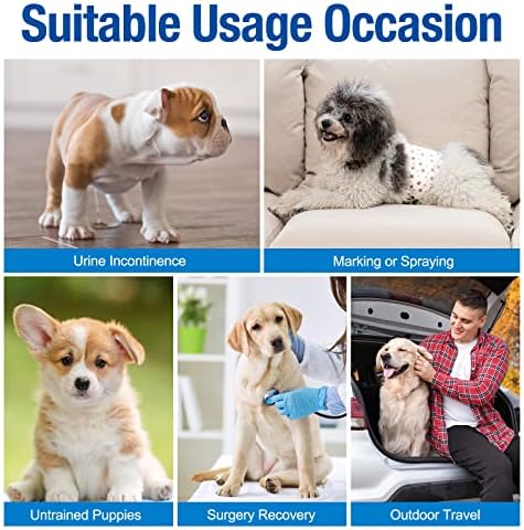 Pet Soft Dog Diapers Male - Disposable Male Dog Wraps Wetness Indicator, Ultra Absorbent Doggie Diapers Comfortable for Incontinence Excitable Urination, 50pcs Large