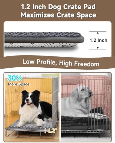 XXL Dog Bed for Crate Pad, High Resilience Foam Mat Bed, 47x29, Dark Grey