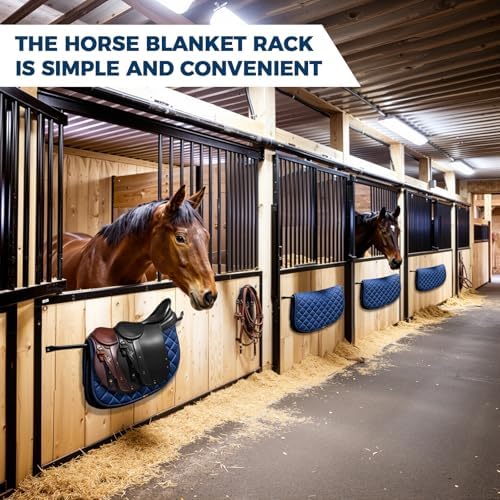 4Pcs Blanket Bar,Wall Mounted Horse Blanket Rack for Hanging Blanket,33.8"